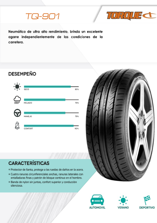 Llanta Torque 215/45R17 91W XL TQ901 CERT EUROPEA