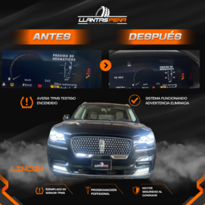 Reemplazo y programación de sensores TPMS Lincoln en Guadalajara