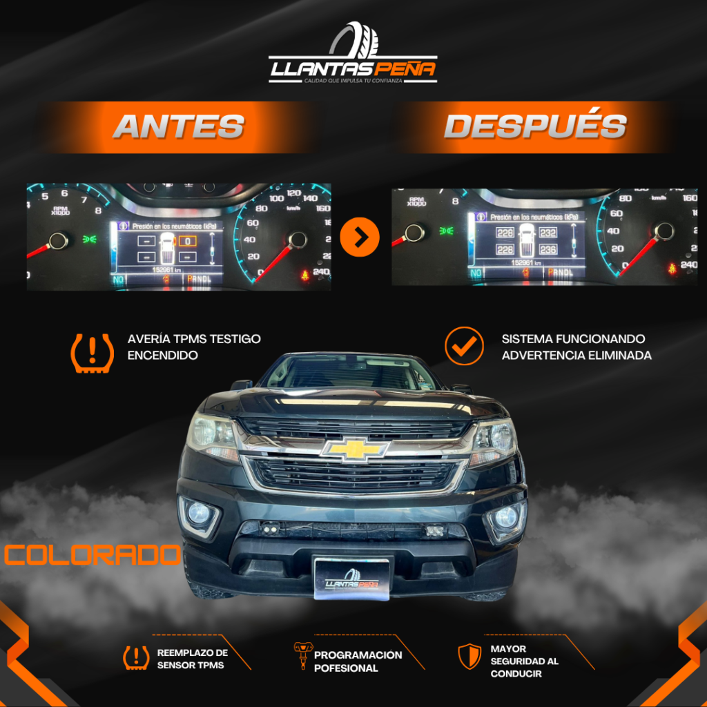 Chevrolet Colorado: Llantas y TPMS en Guadalajara